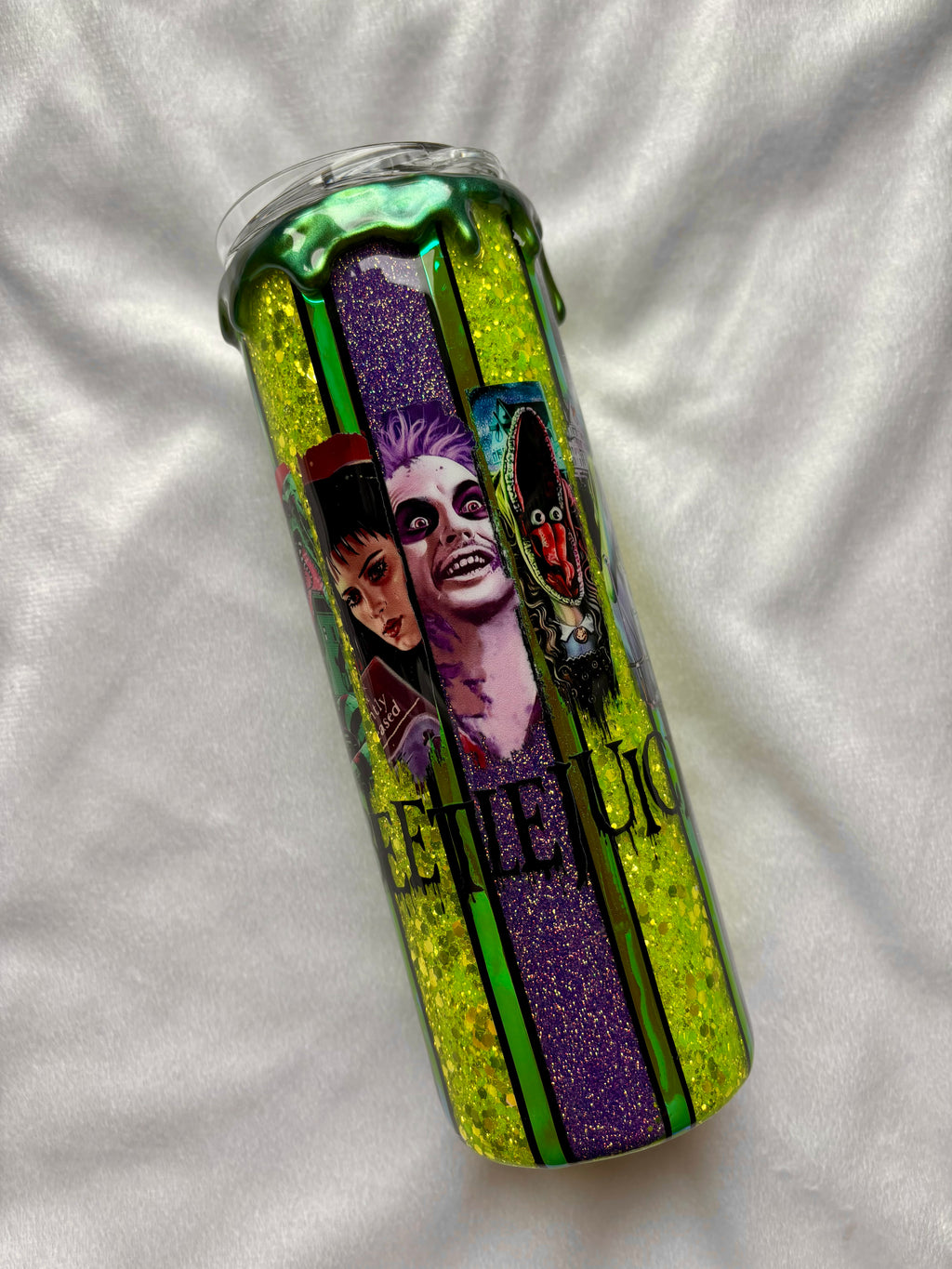 Beetlejuice Glitter Tumbler