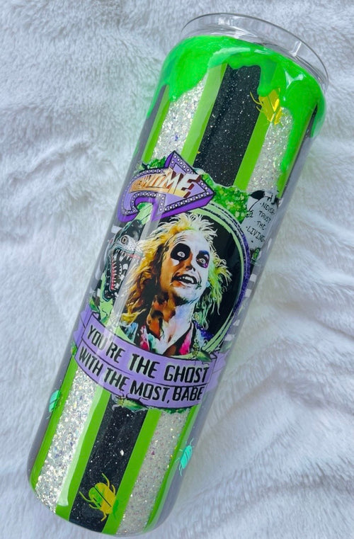 Beetlejuice Glitter Tumbler